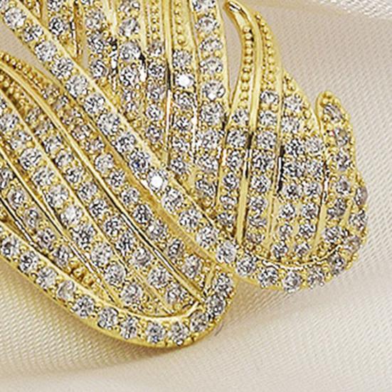 Брошь с блестящими стразами, булавка, коллекция тонкой работы, полировка, крылья ангела, элегантная брошь с перьями, аксессуары для костюма