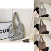 Fashionable Leopard Patterned Canvas Tote Bag For School Commute With Comfortable Single Shoulder Strap