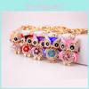 Adorable Cartoon Rhinestone Owl Keychain For Women Cute Animal Metal Keyring