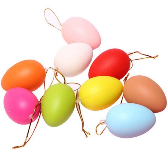 12/24Pcs Easter Egg Decorations Colorful Plastic Eggs Tree Hanging Ornament Kids DIY Craft Toys for Easter Party Home Decor
