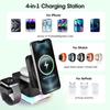 Wireless Charger Charging Station, 4 in 1 Fast Charger Stand for 17 16e 16 15 14 13 12 11 - Watch 11 10 9 8 7 6 5 4 3 2 SE and Ultra Series