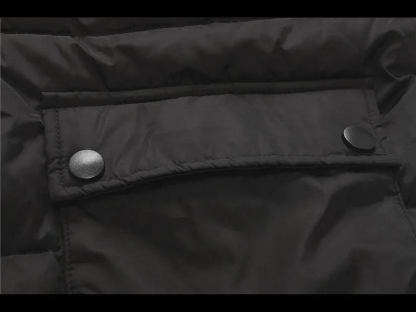 Мужской зимний длинный пуховик свободного покроя со съемным капюшоном и двойной молнией