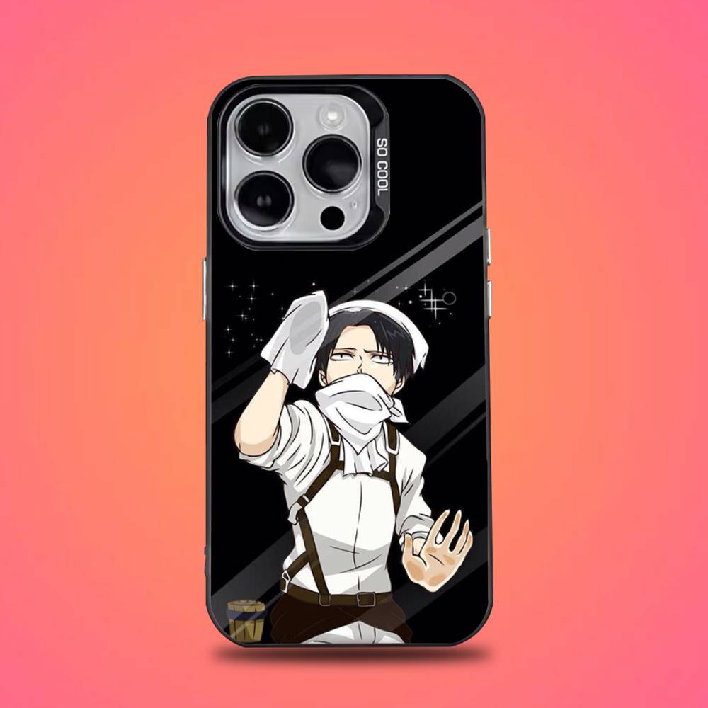 Чехол для телефона Levi Ackerman Атака Титанов Для iPhone 16,15,14,13,12,11,Mini,Pro,E,SE4,XS,MAX Черный Конфетный Матовый Чехол
