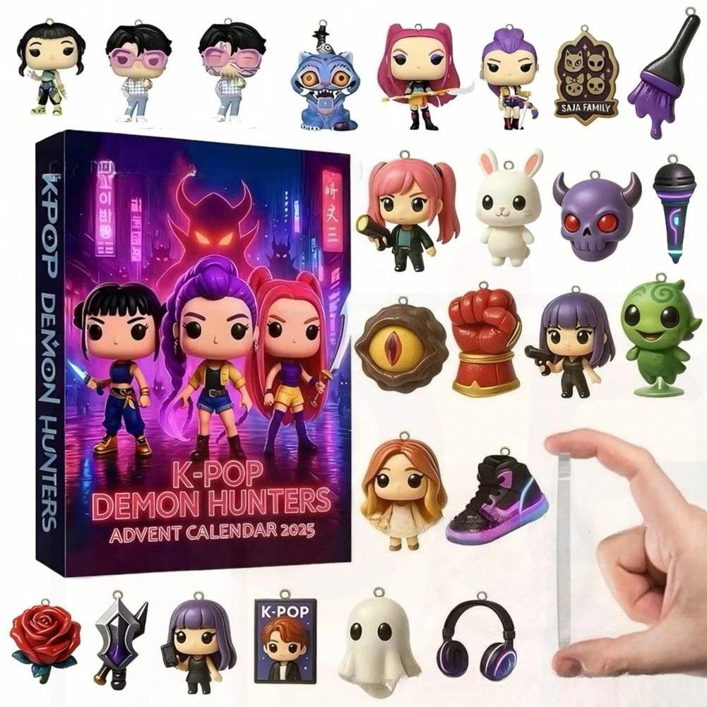 Календари обратного отсчета Kpop Охотники на демонов Адвент-календарь Коллекция моделей кукол Украшение стола Детские рождественские подарки