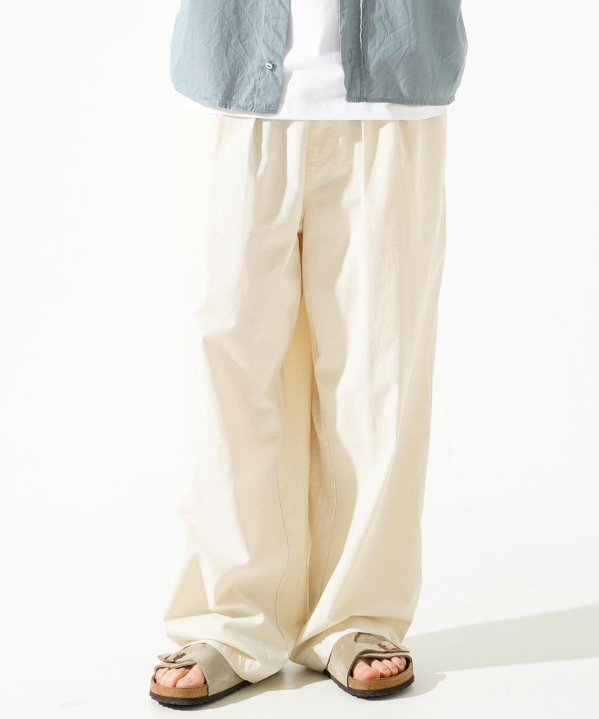 PERSTEP Cool Mix Pigment Linen-Like Long Pants Cream Julp4619