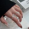 Korean Style S925 Sterling Silver Elastic Heart Open Ring for Women – Simple, Versatile, and Elegant Student Accessory