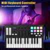 WORLDE Panda MINI II Портативный 25-клавишный USB MIDI-контроллер с 8 RGB-подсветкой пэдов и 4 назначаемыми регуляторами