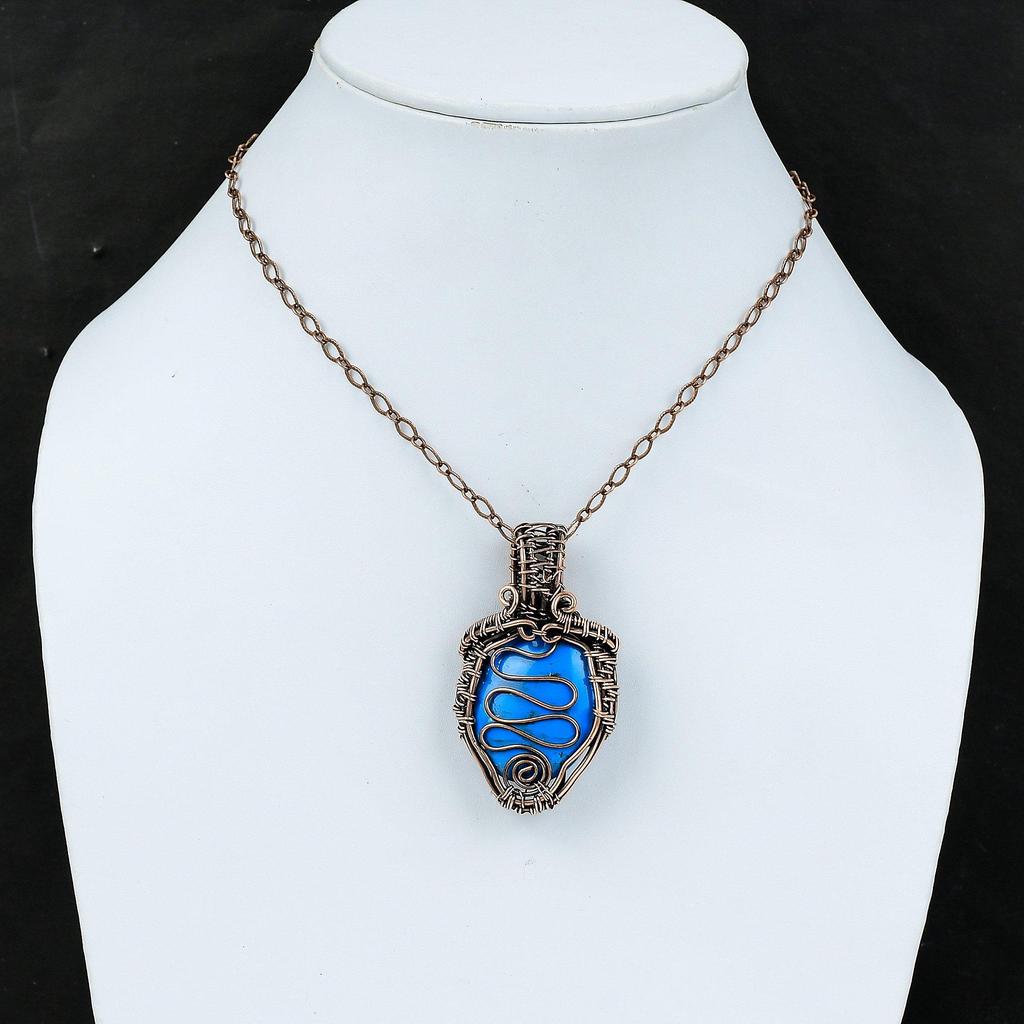 Спящая красавица, бирюзовый кулон, кулон из медной проволоки, уникальный кулон ручной работы, медная проволока, ювелирные изделия, кулон с драгоценным камнем, свадебный подарок
