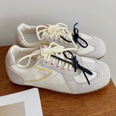 Модная Ретро Лаконичная Обувь с Круглым Носком для Женщин 2025 Весна Новинка Корейский Горячий Стиль Повседневные Удобные Мягкие Кроссовки Элегантная Женская Обувь