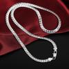 Fine 45-60cm 925 Sterling Silver 6MM Full Sideways Necklace Bracelet  Jewelry For Women Men Chain Sets Wedding Gift Engagement