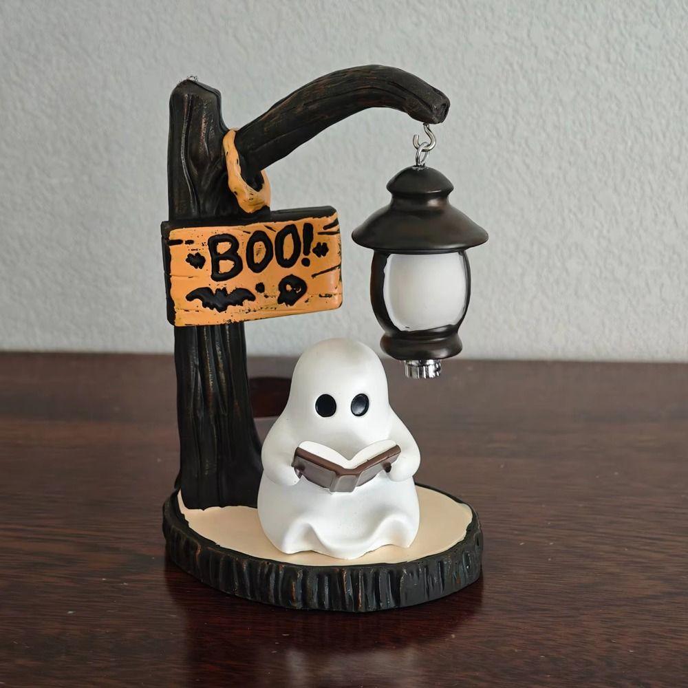 Warm Soft Light Desktop Lamp Wizard Silhouette Decorative Ornament Halloween Decor Indoor Space