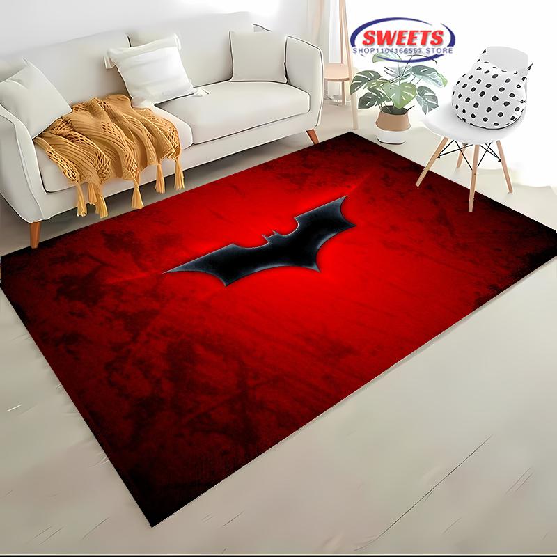 Ковер с логотипом Бэтмена DC. Новый релиз! Ковер для гостиной, детской спальни, прикроватной и офисной зон, прочный, можно стирать в машине