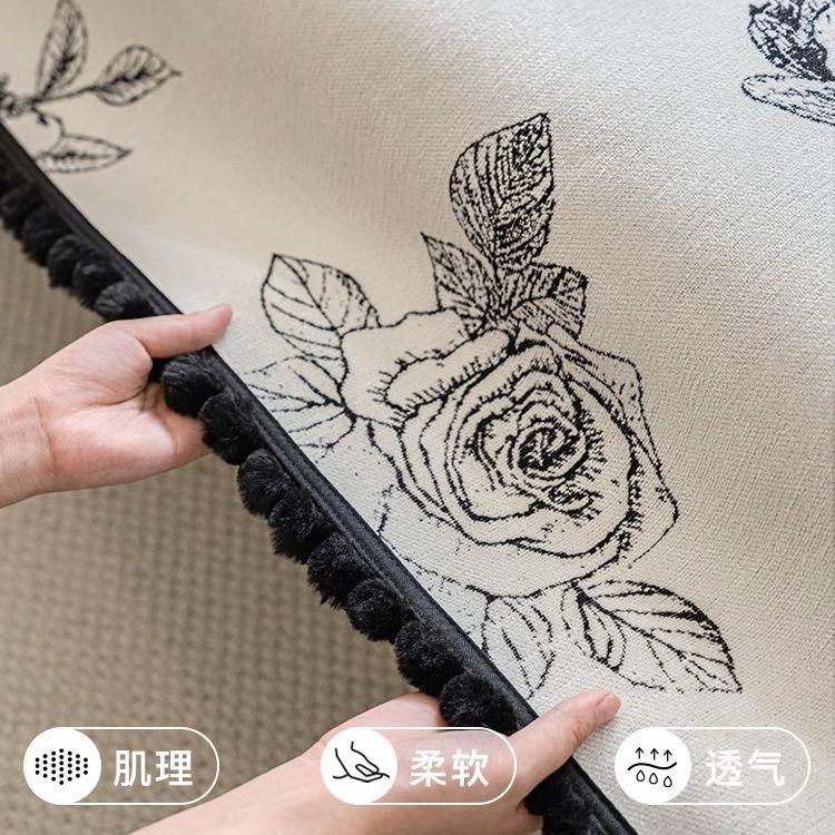 Luxury Sofa Mat Towel With Fur Ball Edge Sofa Covers for Living Room L Shape Chaise Lounge Couch Slipcovers Pets Kids Mat Cover