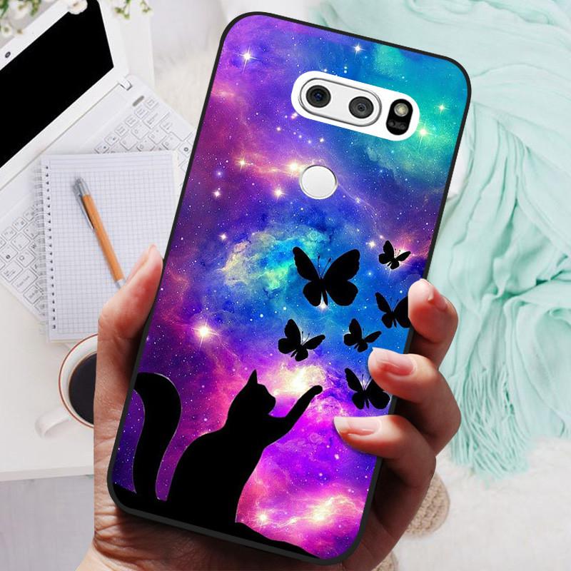 Чехол для LG V30 V30+ Милый Кот Расписная Задняя Крышка Телефона Для LG V35 V30S Thinq Funda Силиконовый Мягкий Для LGV30 V30 Plus Чехлы Coques