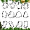 Stainless Steel Cookie Cutters Christmas 12X Stainless Winter Holiday Cookie Cutter Set Festival Cookie Baking Molds For Soft