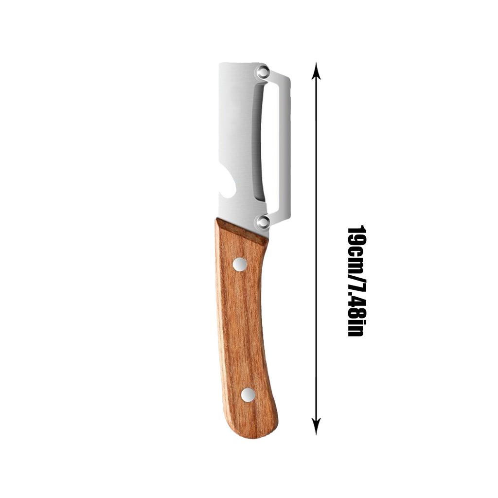 Овощечистка из нержавеющей стали с деревянной ручкой для чистки, нарезки фруктов, овощей, прочная, с плавным ходом, кухонные аксессуары