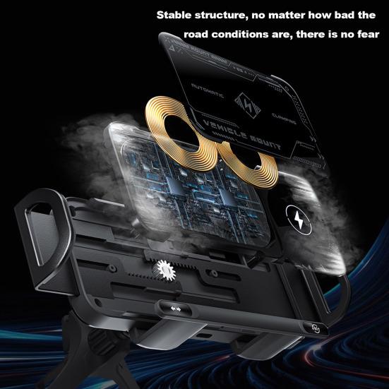Wireless Car Charger 15W Fast Charging Phone Holder Auto Rotating Phone