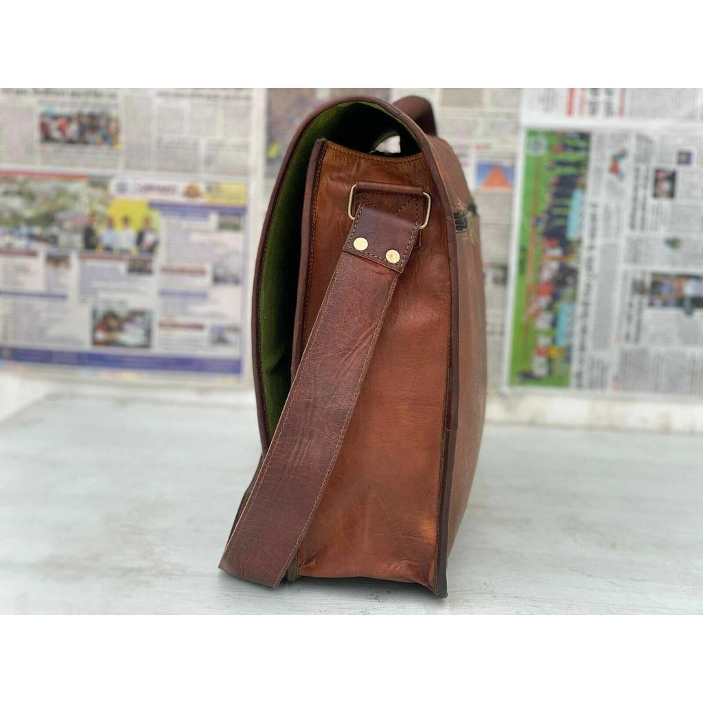 Кожаная сумка-мессенджер через плечо для ноутбука, портфель, кожа Crazy Goat, мужская, винтажная