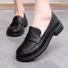 One-pedal Loafers Women's 2025 New Soft-soled Non-slip Summer British Style Small Leather Shoes Commuter Work Shoes Black