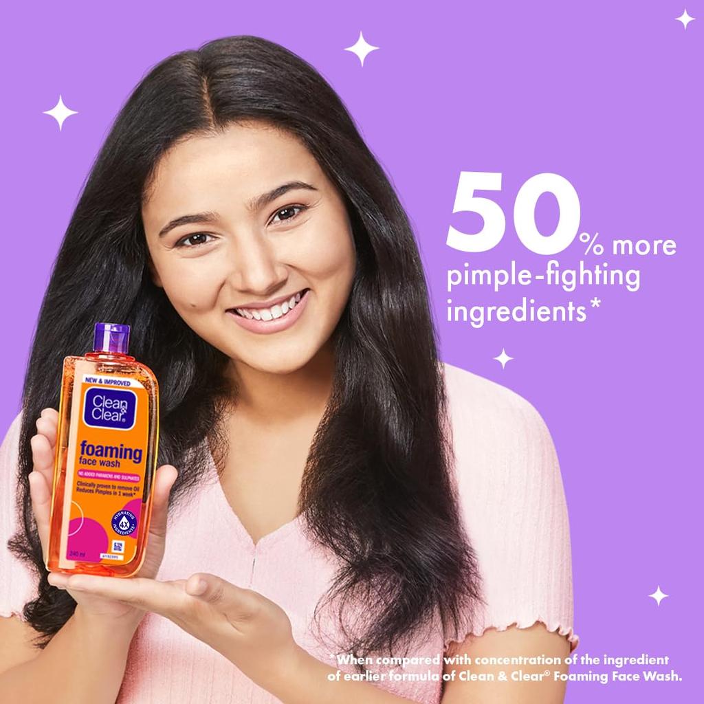 CLEAN & CLEAR Пенка для умывания для жирной кожи 150 мл Мягкое ежедневное очищающее средство Удаляет излишки жира Загрязнения Предотвращает появление прыщей Черных точек Подходит
