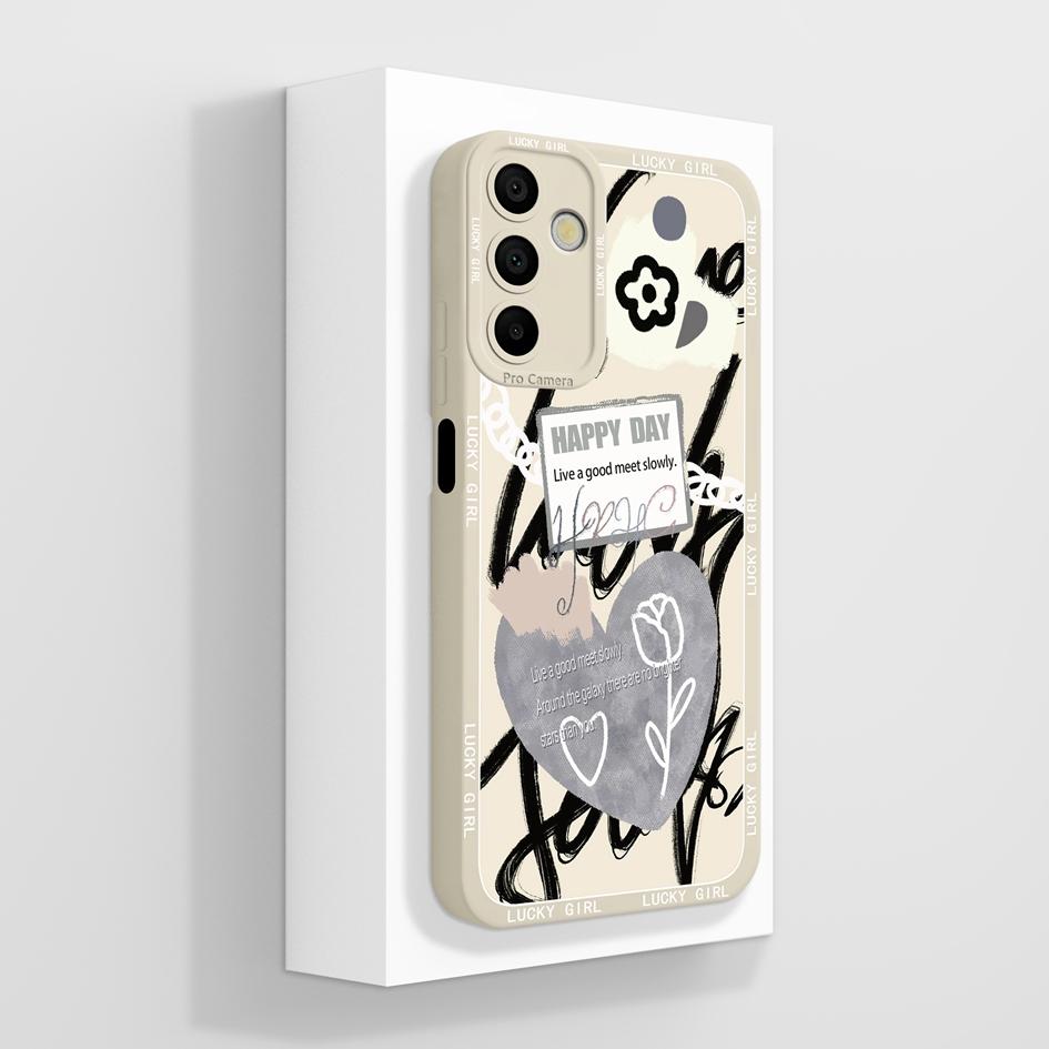 Чехол для телефона Samsung Galaxy A15 A 15 4G 5G. Роскошный модный дизайн. Матовый черный квадрат. Высококачественный мягкий жидкий силиконовый чехол для бампера Samsung.