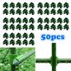 50Pcs Green Plant Trellis Connector Clip Stake Clips Vegetable Vine Cross Buckle For Fixed Garden Frame Rod Gardening Tool