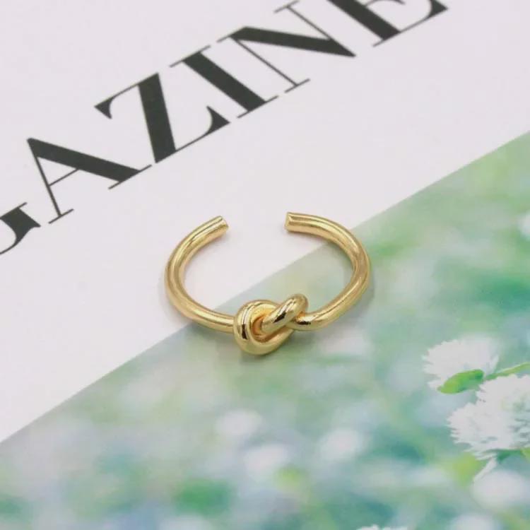Корейское простое женское кольцо на мизинец из меди с открытым узлом - модные и универсальные украшения
