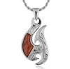 Гавайские украшения Кулон в виде рыболовного крючка из дерева коа для серебра 925 55 см веревка [Лейлани] Мужской, (с цепью)