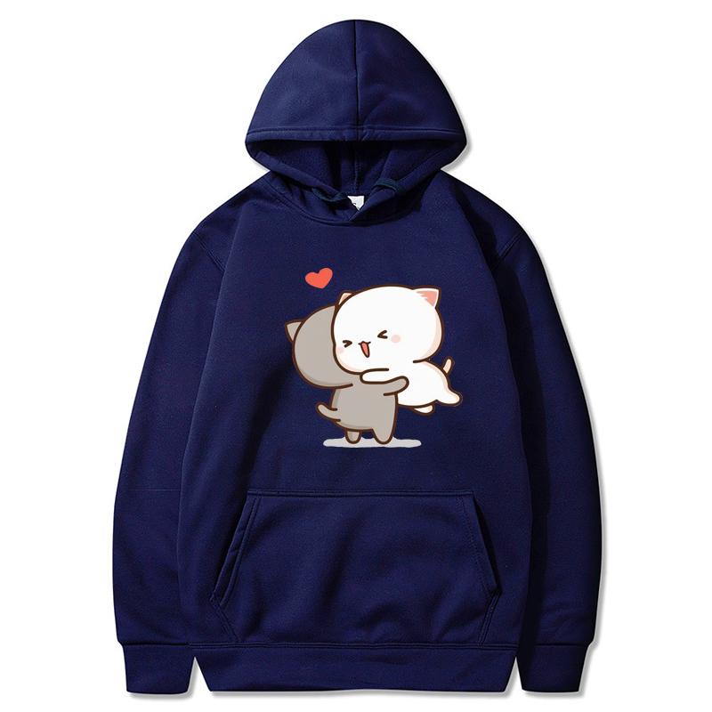Peach And Goma Cartoon Print Men/Women Hoodie Casual Oversized Pullover Popular Sweatshirt Fashion Trend Unisex Clothing