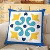 Exotic Portuguese Pattern Cushion Cover Soft Durable Reversible Pillow Cover Home  Car MultiScene Daily Comfort Pillowcase