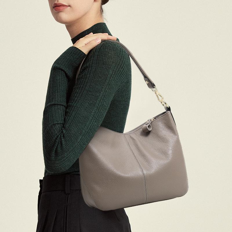 Aidrani Женская сумка из натуральной кожи, однотонная, вместительная сумка-тоут, сумка через плечо из коровьей кожи