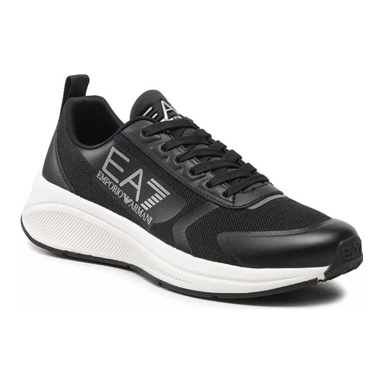 Emporio Armani EA7 Тканевые кроссовки для бега на шнуровке Прочные низкие спортивно-повседневные кроссовки Унисекс кроссовки Черные X8X125XK303N763