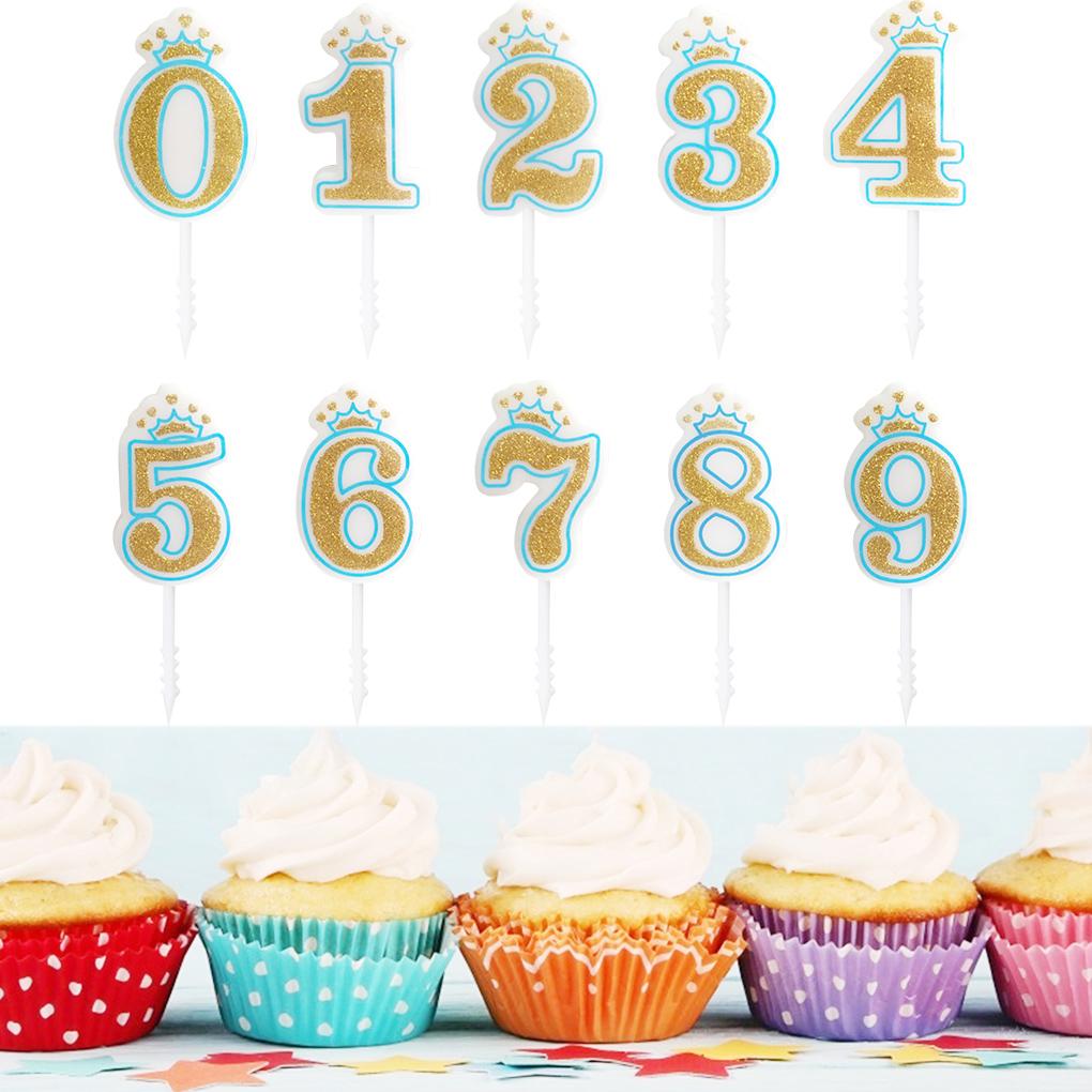 Золотая блестящая свеча-цифра для праздничного торта на свадьбу, украшение для пирога, детский подарок