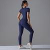 Auroth Short Sleeve Yoga Suit Women Fitness Sportswear Slim Crop Top Hip Lift Leggings Yoga Set