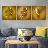 Golden Metal Figure Statue Embraces Art Poster, Home Decoration High Definition Spray Painting Frameless Canvas Painting Core