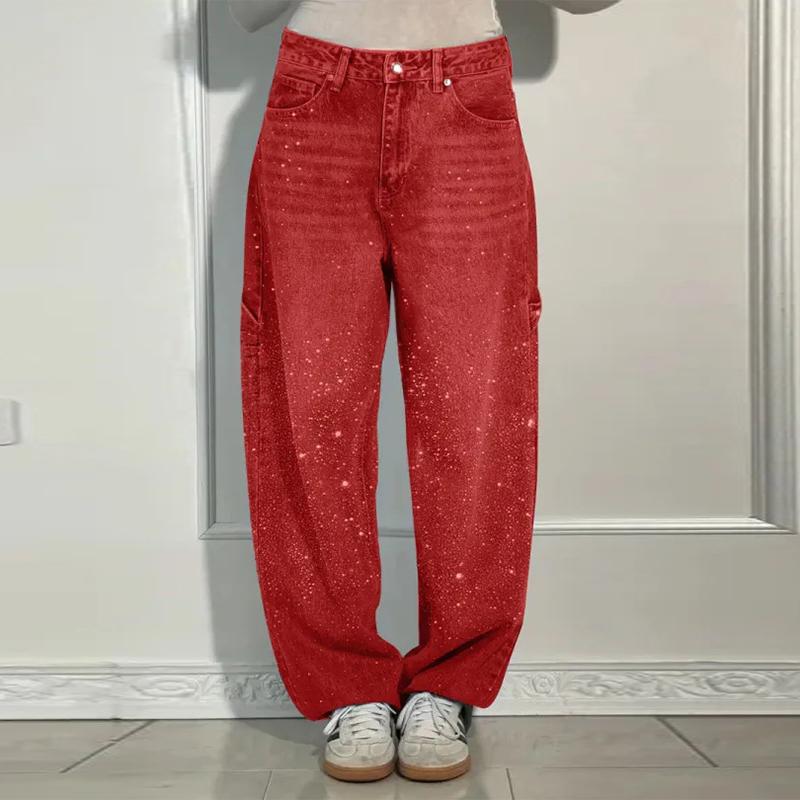 Women High Waisted Sweatpants Jeans for Women Women's Sparkly Harem Jeans Size Baggy Denim Pants Casual Trousers for Streetwear