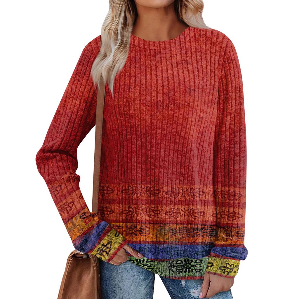 Женский принт Легкий Топ с круглым вырезом из матового хлопка