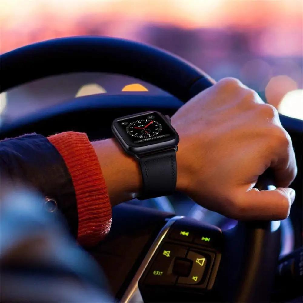 Ремешок из кожи для часов Apple Watch Band 44 мм 45 мм 41 мм 40 мм 42 мм 38 мм 49 мм 45 мм браслет Correa IWatch Series 8 Ultra 3 6 SE 7 ремешок