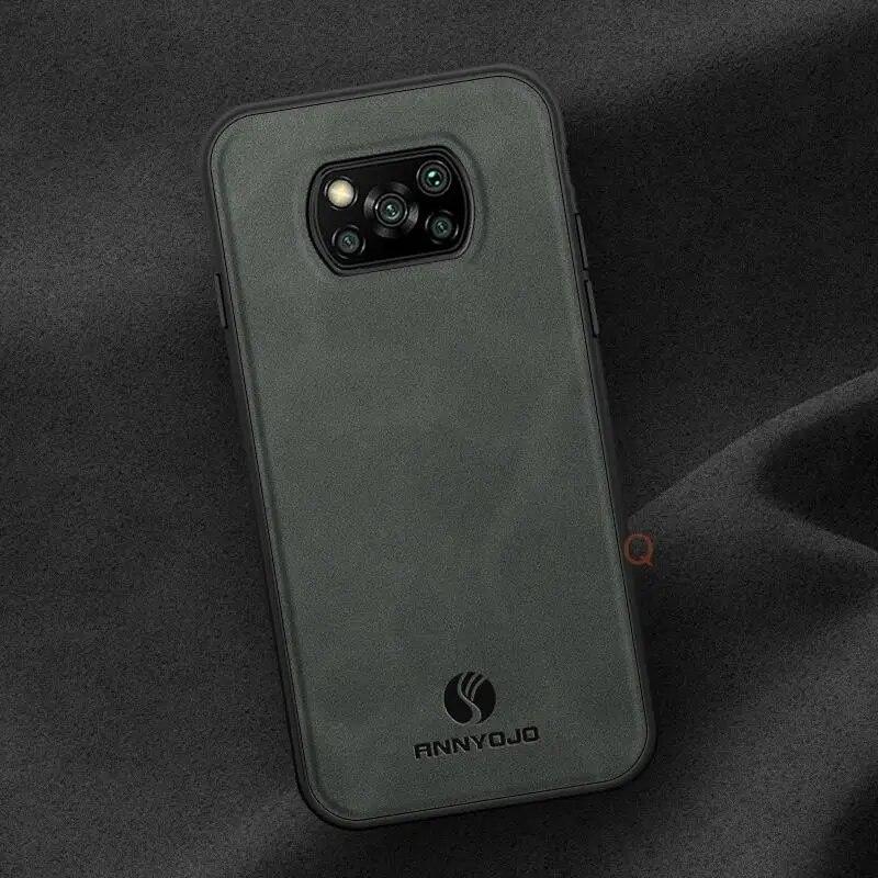 Magnetic Sheepskin Leather Case For Xiaomi Mi Poco X3 Pro Nfc 5g Luxury Men Business Retro Back Cover Poko X 3 X3pro X3nfc