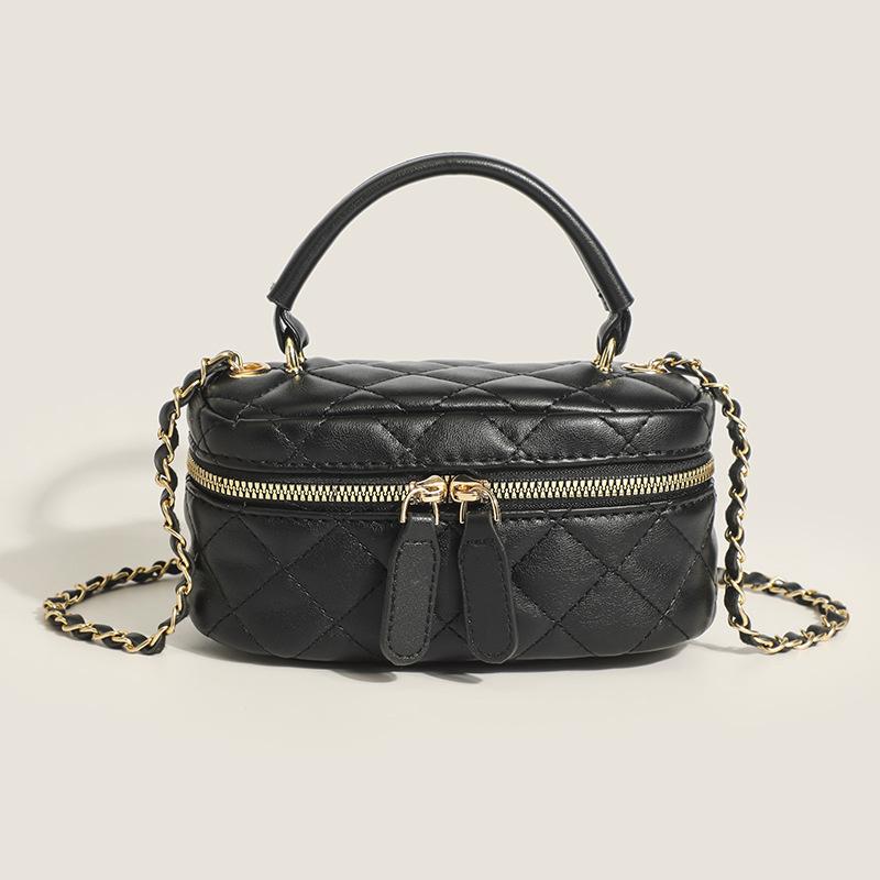 Ielgy Niche Design Sweet Female Bag Chain Box Bag Embroidered Thread Diamond Shoulder Messenger Bag Portable