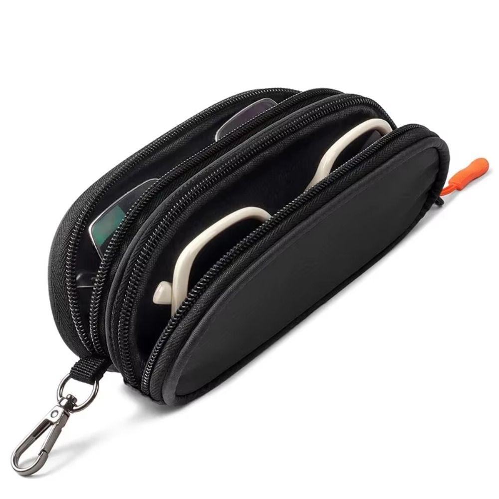 Portable Double-layer Glasses Organizer Cloth Glasses Protective Pouch Students