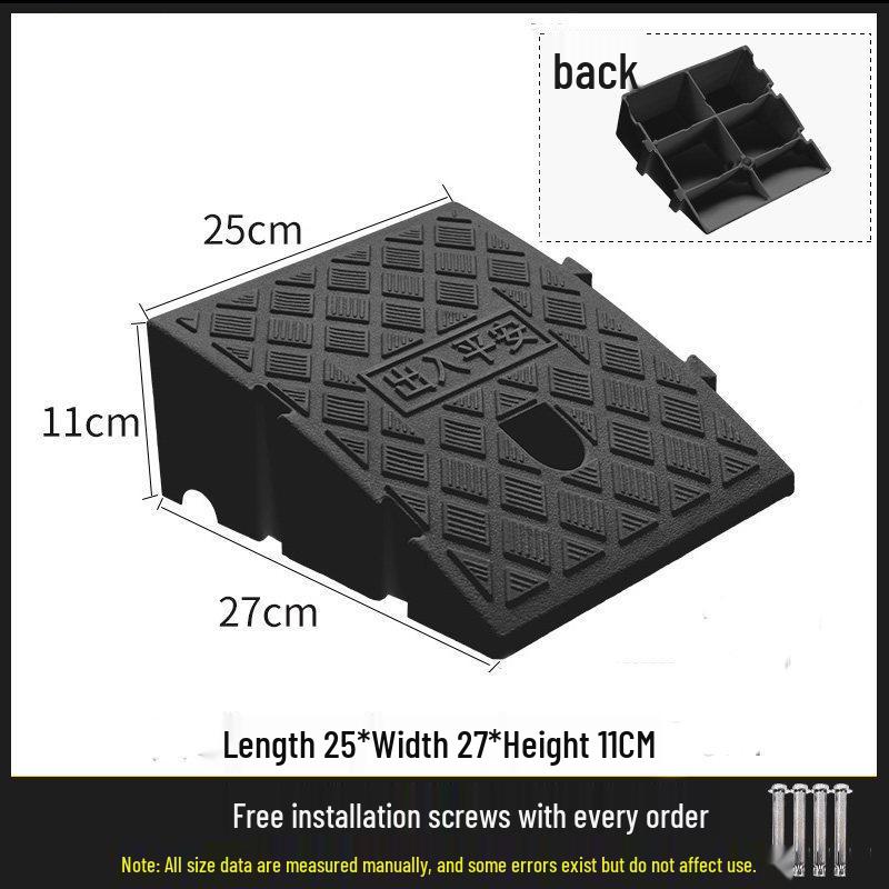Car Curb Ramp: Plastic Step Pad for Sill, Edge, or Slope, Ideal for Uphill Climbing and Speed Bump Triangle Pad
