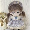 Niannyyhouse 20см Плюшевый Винтажное Кружево Хлопок Аксессуары Одежда, Платье, Головной убор, Наряжаться, Кукла, (Серо-голубой)