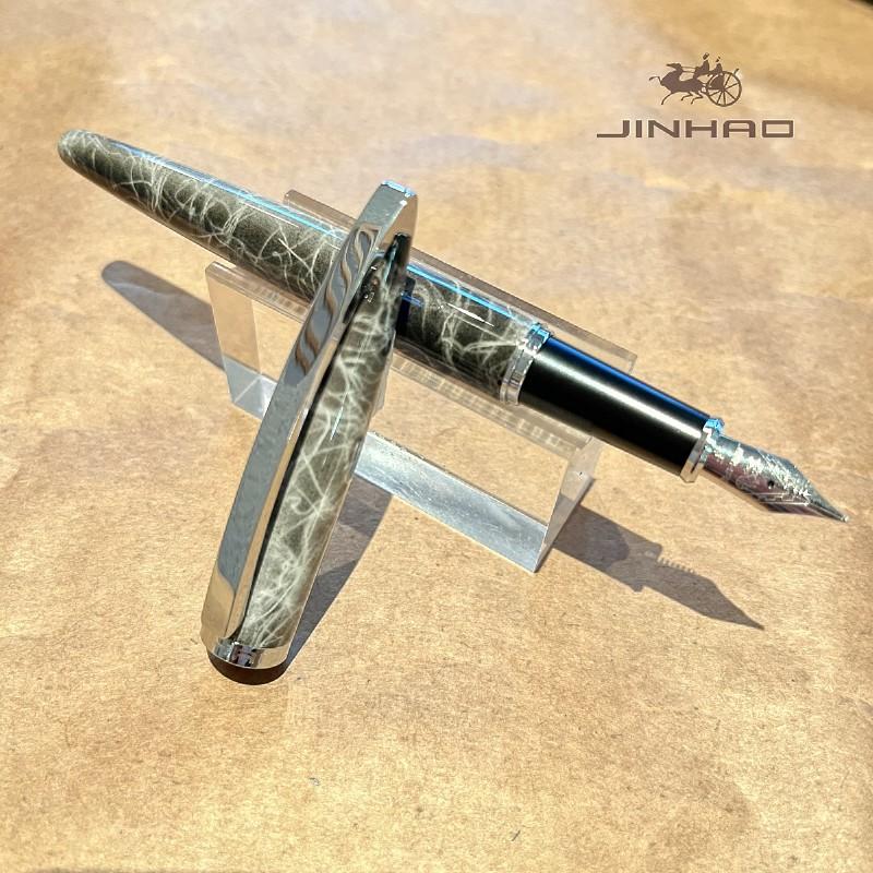 Jinhao В наличии 450 /156 /1000/1200/ 8802 Керамическая Профессиональная Золотой Щит Клип Перо для Каллиграфии С Конвертером Чернил, Гладкая Подача Чернил