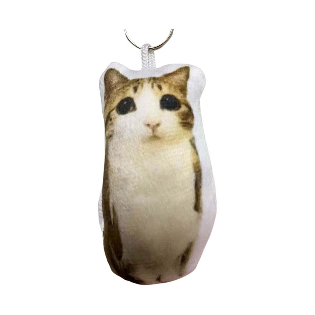 Немецкий котенок Голос Кошка Брелок Звук Подвеска для снятия стресса Плюшевый кулон со звуком Милый питомец Подарок Звуковой брелок Игрушка