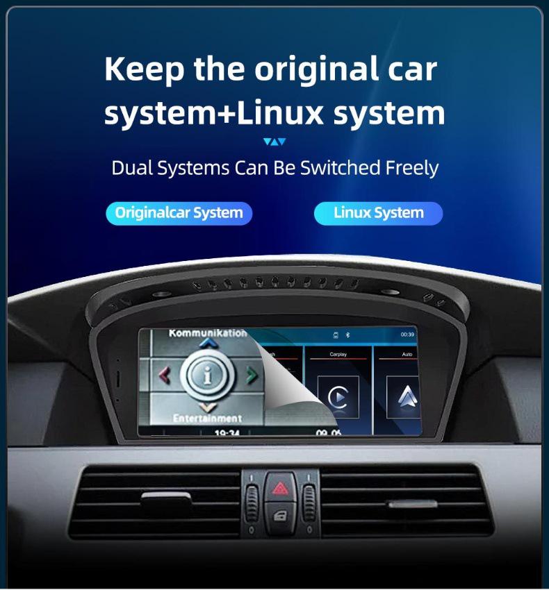 8,8-дюймовый беспроводной экран CarPlay для BMW 3 и 5 Серии E60/E90