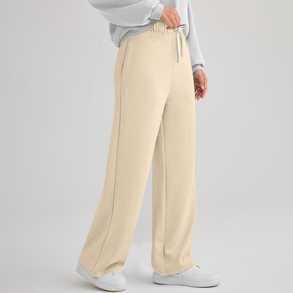 Женские широкие спортивные брюки с высокой талией, свободные прямые брюки, спортивные брюки для бега