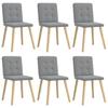 VidaXL Dining Chairs Set of 6 Light Grey Fabric 3315438