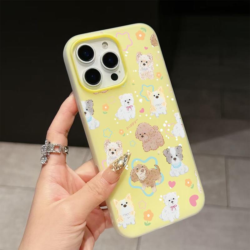 Чехол для телефона с рисунком милого щенка для Samsung S25 FE S24 S23 S22 S21 Ultra Plus A56 A55 A36 A26 A35 A15 A16 5G Мультяшная мягкая крышка