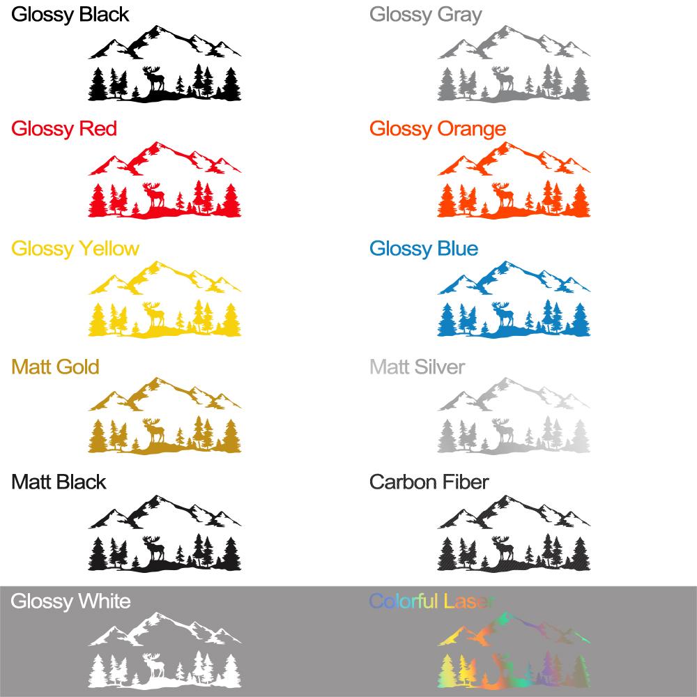 Car Stickers For Motorhome Horsebox Caravan RV Camper Van Outdoors Graphics Moose Trees Forest Mountain Silhouette Decor Decal